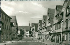 Ansichtskarte Metzingen Stuttgarter Str. mit Rathaus  (Nr.9490)