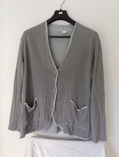 Poetry Strickjacke Cardigan, Gr. 40, Grau, leicht gestreift Oversize, Hanf, Baum