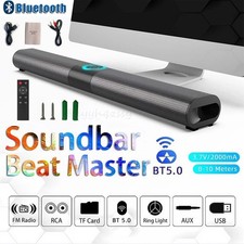 Bluetooth 5.0 Soundbar für TV Heimkino Stereo Surround Subwoofer Lautsprecher DE