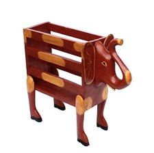 Zeitungshalter Elefant Zeitungskorb Zeitungsständer Elefante Korb Box Kiste Holz