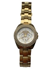 GUESS Damen Armbanduhr Gold Glitzer Strass Elegant Luxuriös