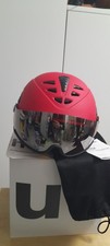 UVEX Ski/Snowboard Helm mit Visier HLMT 300 Visor, Gr.55-58 cm, Red mat