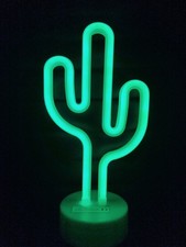 ? Neonlicht LED Dekolampe Neon Lampe Kaktus Deko Retro Look 80er ?
