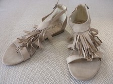 S.Oliver Premium Sandalen Fransen Leder beige puder rosa Gr. 39 6 NP 90€