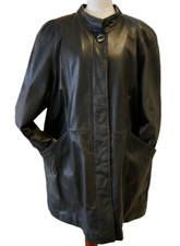 Oversize Echtleder Damen Leder Jacke 44 XL Blogger Vintage leather jacket black