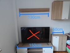 Wohnzimmer Möbel Set: TV - Lowboard, Hängerregal, Hängeschrank