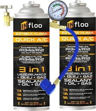 Starter Set Kältemittel Ersatzgas 2x 3in1 Öl und Dichtmittel+ Füllschlauch