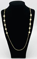 Modeschmuck Damen Kette, Perle, vergoldet, 70 cm lang, guter Zustand.