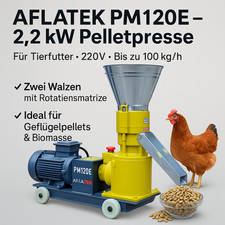Pelletpresse Pelletmaschine Tierfutter Pellets für Geflügel 100 kg/h 2.2KW