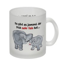 Glas Tasse zum Thema Liebe mit