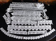 KONVOLUT ECHTE ALTE HANDARBEIT SPITZEN ANTIK KLÖPPELSPITZEN SHABBY CHIC (B)