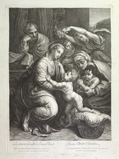 Edelinck Gerard nach Raffael, Heilige Familie François' I 1677 Kupferstich 