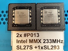2x Vintage CPU Prozessor Intel Pentium MMX 233MHz SL27S SL293 AMD Gold Schrott
