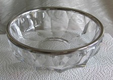 HERMANN BAUER - Kristall Glas Schale - 925 Sterling Silber Montur