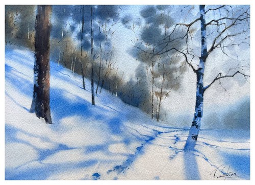 Originales gemälde aquarell - , gemälde,