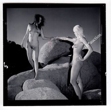 Nudismus NACKTE SCHÖNHEITEN IN FELSIGER NATUR Aktfoto * Vintage Photo um 1970 #8