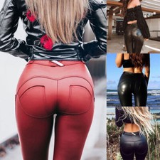 Damen Push Up Leder Optik