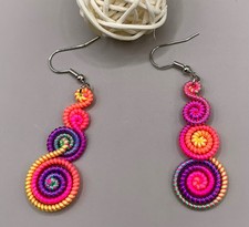 Neon Spiral Ohrringe Boho –