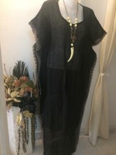 *UNIQUE*Hinreißendes Kleid*Kaftan*Ibiza Boho Hippie*Gr.40-48*Lein/Linen/Lino