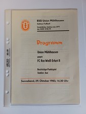 Programmheft - Stadionzeitung Union Mühlhausen FC RWE II , Rot-weiß Erfurt 1983