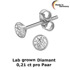Ohrstecker Lab Grown Diamant 0,21 ct. 585 Weißgold 1 Paar 3,3 mm NEU 14 Karat