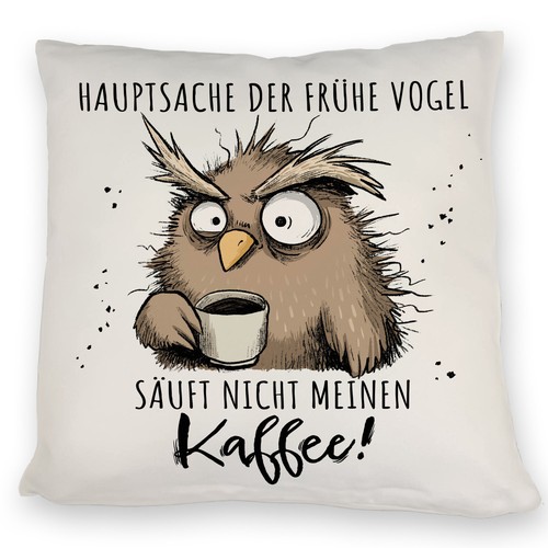 Eule kissen mit spruch früher - eule,
