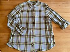 Street One Bluse, Gr. 40, blau-grün-beige kariert **TOPP**