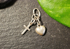 Feiner Silber 835 Anhänger Seemannsgrab Unvollständig Kreuz Herz Glaube Liebe