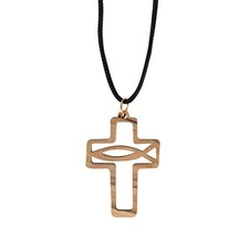 Halskette mit Kreuz/Fisch aus