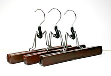 3er-Set  Hosenspanner 💥 Hosenbügel 💥  Holz Metallbügel + Filzbelag