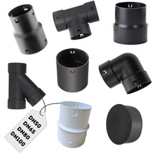 Drainage Zubehör Reduzierung Winkel Muffe Endstopfen Übergang KG T-Stück Y-Stück