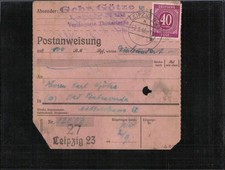 KONTROLLRAT 1946 POSTANWEISUNG