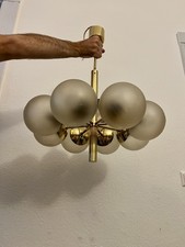 Kaiser Deckenleuchte Sputnik Kronleuchter 8 Kugeln Messing