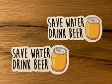 2x Wasser sparen Aufkleber