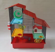 Hamster Mauskäfig mit viel Zubehör / Haus / Rad / Flasche Haustier Nagetiere