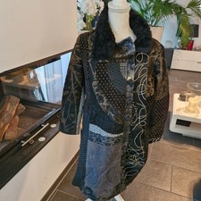 DESIGUAL Mantel Wintermantel dicke Jacke schwarz/bunt Gr. 36/38 oder S/M