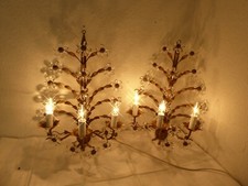 2 Wunderschöne  Florentiner Wandlampen   Shabby chic Goldfarben 