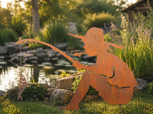 Rost deko gartenstecker - deko, angler