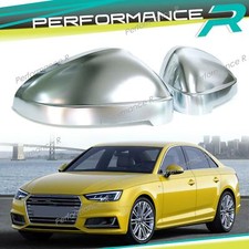 2x Alu Matt Spiegelkappen Außenspiegel für AUDI A4 B9 A5 F5 Avant mit SideAssist