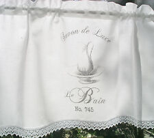 Gardine SHABBY Chic *Savon Le Bain* Scheibengardine SPITZE weiß LANDHAUS Vintage