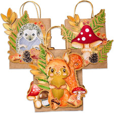 3 Laternen zum Selber Basteln Henkeltüten Waldtiere Aquarell Set