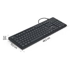 Hama Tastatur CK-200 kabelgebunden USB Keyboard DE QWERTZ 8 Media-Tasten Schwarz