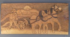 Holzschnitzerei Relief Bauer