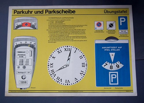 Um1970 lehrtafel parkuhr - um1970:, “parkuhr