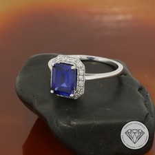 Wert 1.990,- Funkelnder Brillant Saphir Damen Ring 585 Weiß Gold T0051 xxyy