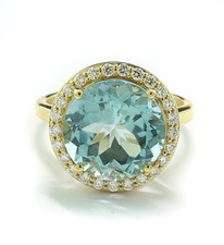 Wert 6.820 Euro Aquamarin Brillant Ring 6,40 carat  750er Gold Neu Sale%