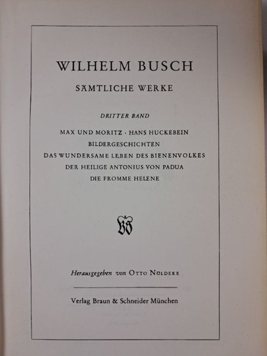 Wilhelm busch sämtliche werke - wilhelm,
