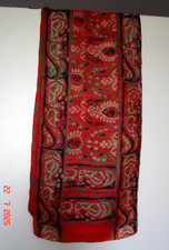 SCHÖNE ALTE SEIDEN SCHAL  TUCH AUS INDIEN 140x24 cm SCHRANKFUND UNBENÜTZT