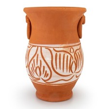 Marokkanischer Keramik-Blumentopf Harcha 6 Ton Natur