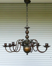 8-armiger großer Deckenleuchter / Kerzenleuchter, Messing, für Wachskerzen